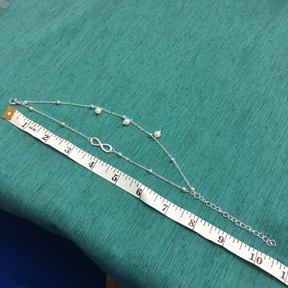 Silver Dressy Infinity Pearl Party Anklet (K2) - Picture 4 of 6